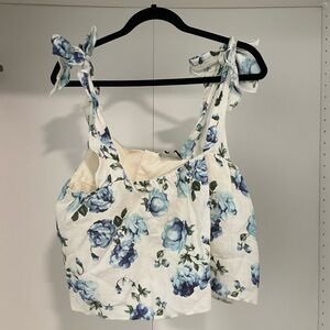 NWT Kooples floral printed top with zip details